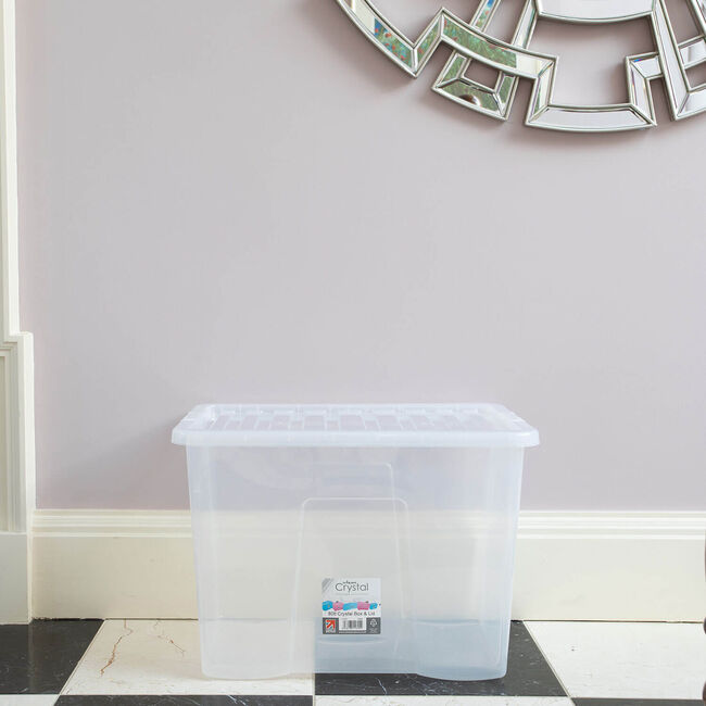Crystal 80L Clear Storage Box & Lid