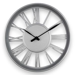 Skeleton Silver Clock 11'' 