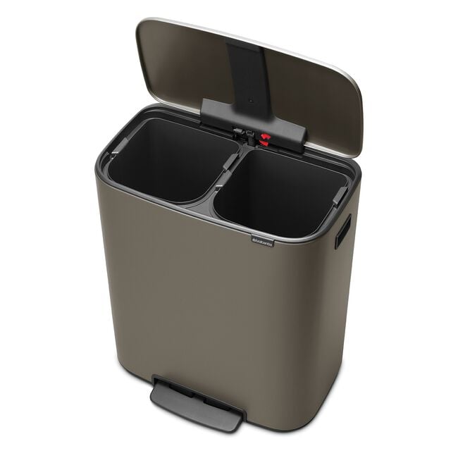 60L Brabantia Recycling Bin - Platinum