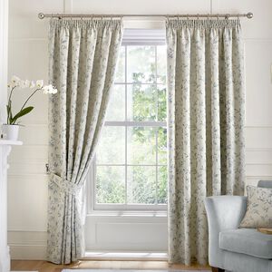 CURTINA BIRD TRAIL DUCK EGG 66x54 Curtain