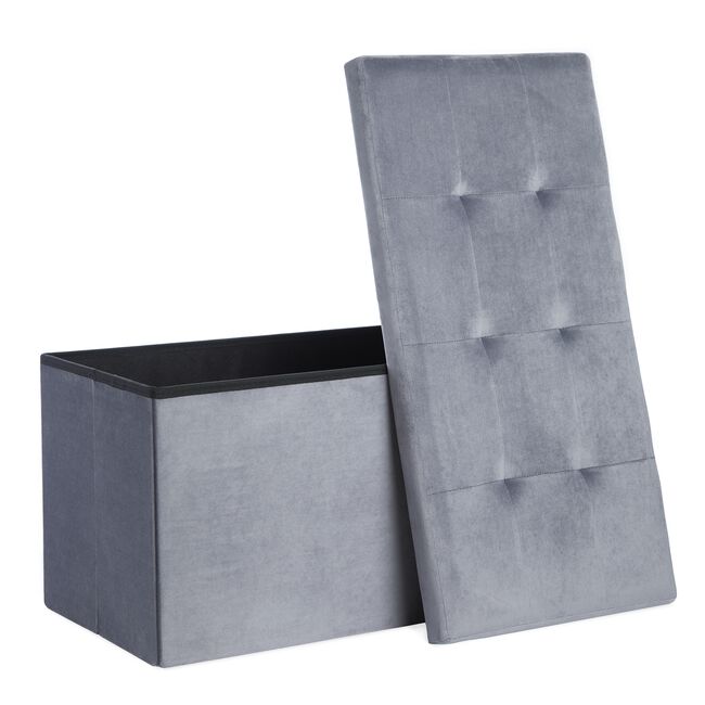 Storage Bench Ottoman - Charcoal 