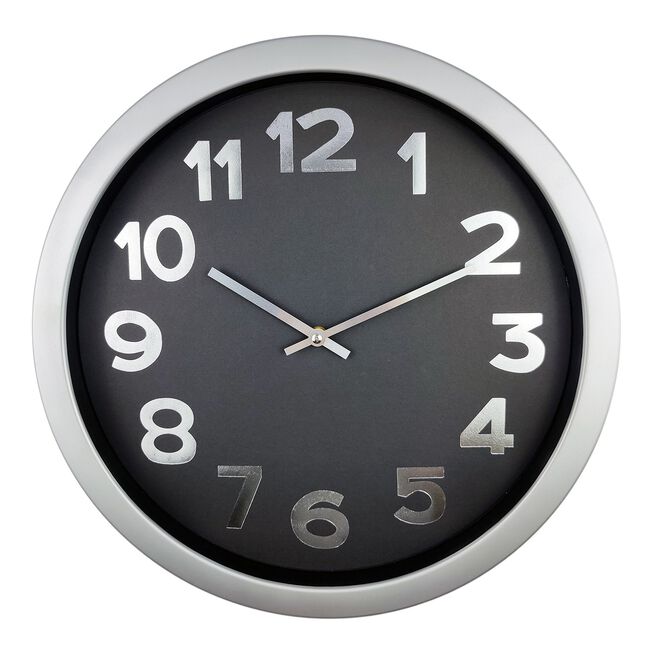 Black Modern Clock 16'' 
