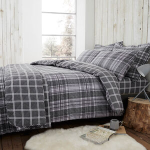SINGLE DUVET COVER Brushed Cotton Boothman Check