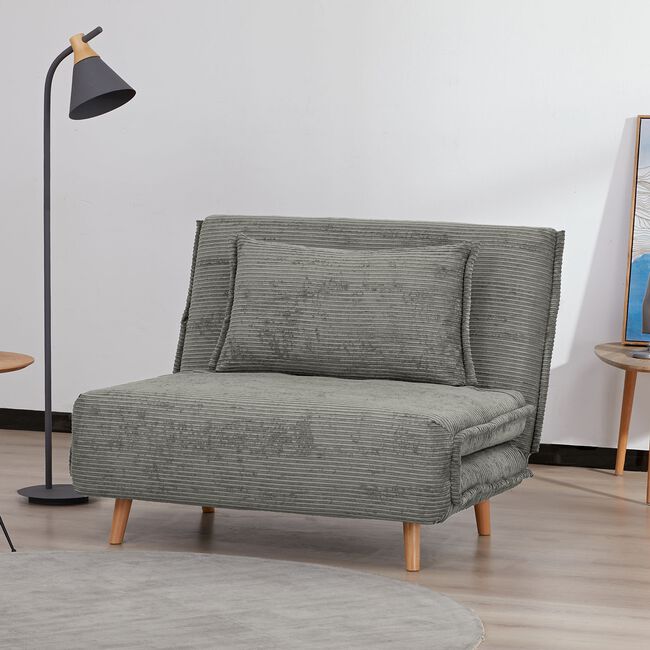 Lara Grey Convertible 191x108cm Sofa Bed