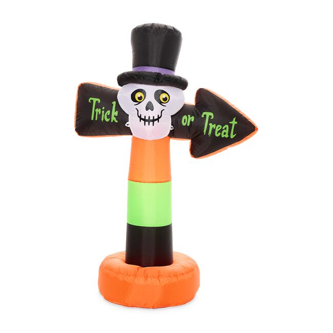 1.2M Inflatable Skeleton Trick Or Treat Sign Post