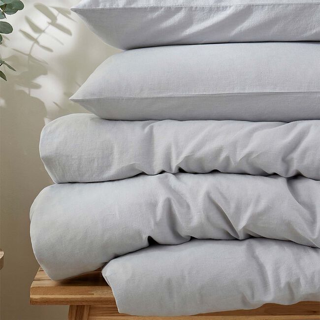 SINGLE DUVET COVER Martex Touch of Linen Ice Blue