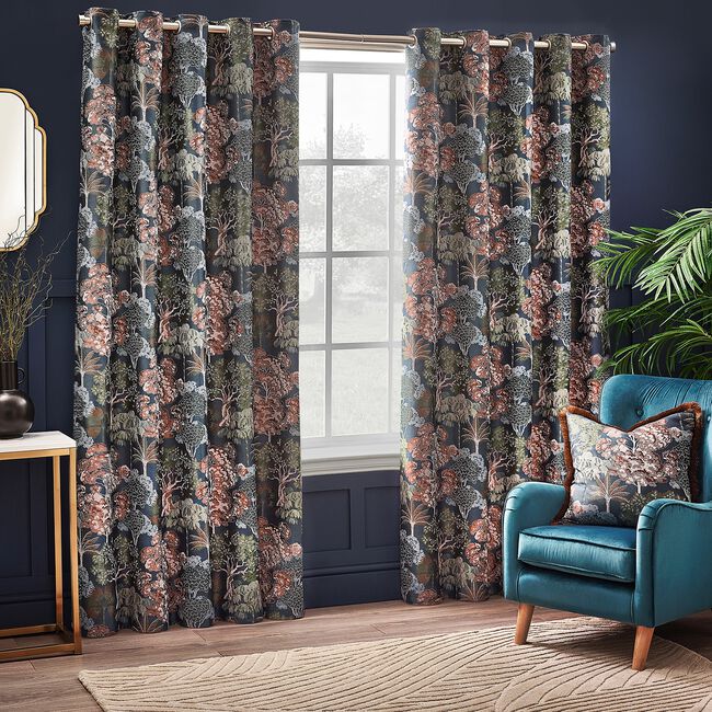 WYLDER WOODLANDS NAVY 90x90 Curtain