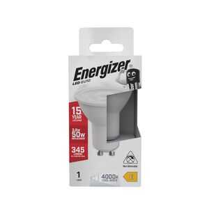 Energizer GU10 LED Bulb 4.5W (EQ50W) 345LM