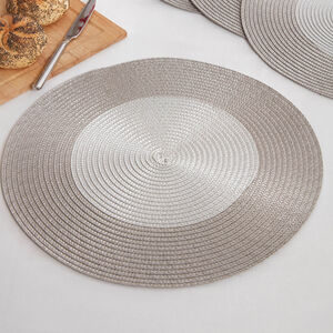 Ombre Round Woven Placemat Grey