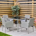 Modena Rattan Dining Set 5 Piece