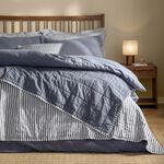 YARD HEBDEN STRIPE NAVY/DENIM BLUE 150x200cm Bedspread 
