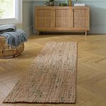 JUTE BOUCLE NATURAL/GREEN 60X230cm Runner