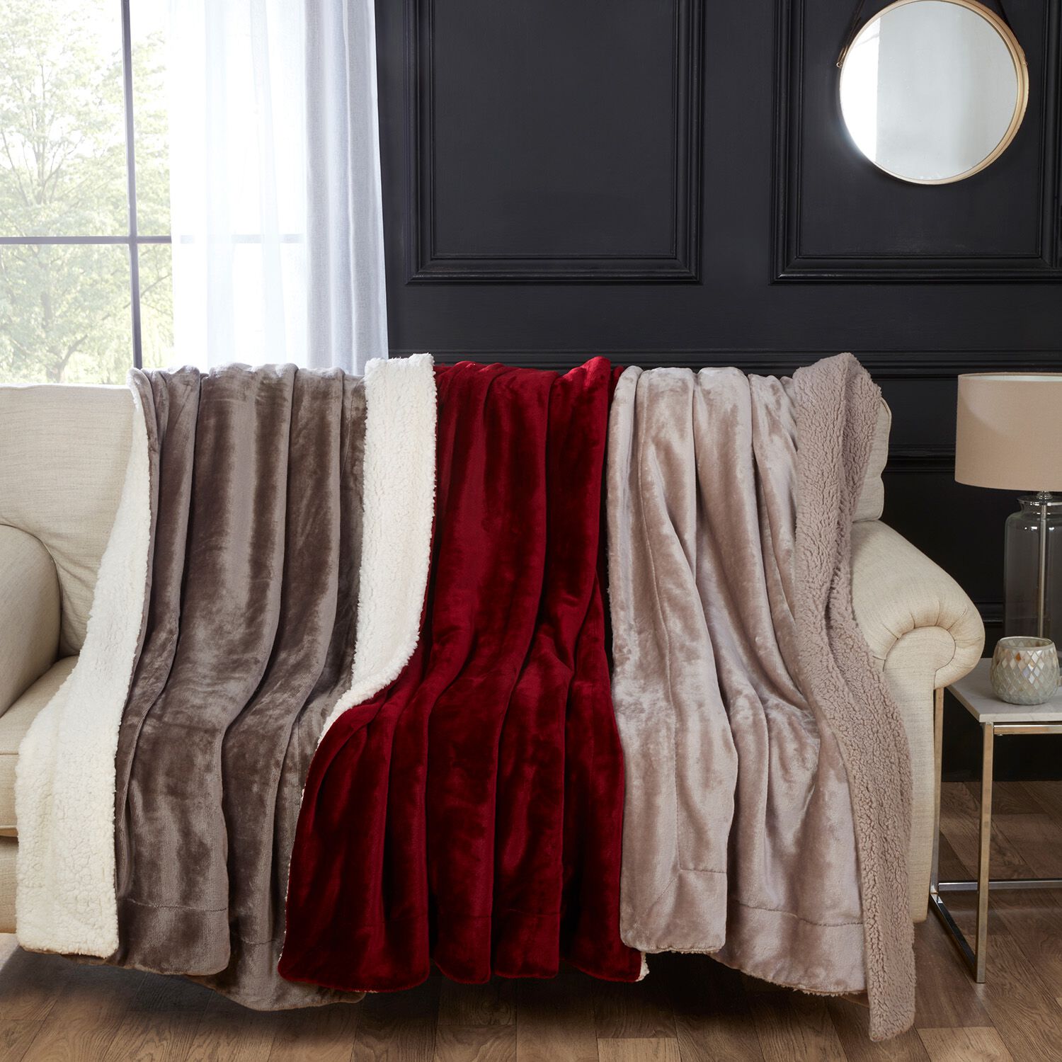 Ruane Mink Sherpa Champagne Throw 127 x 152cm Home Store + More