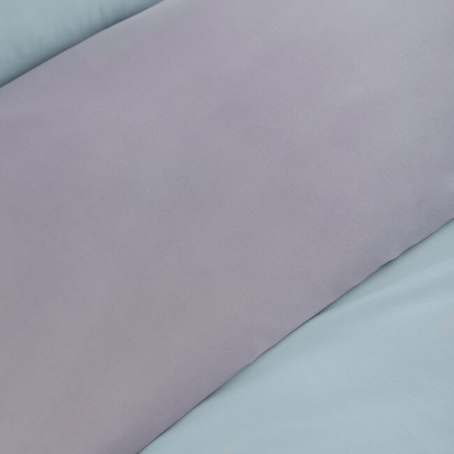 SINGLE DUVET COVER Luxury Percale Duck Egg/Grey
