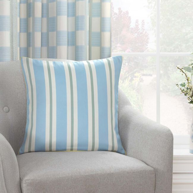 Verigated Stripe Blue 45cm x 45cm Cushion