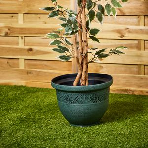 Roman Stone Green Plant Pot