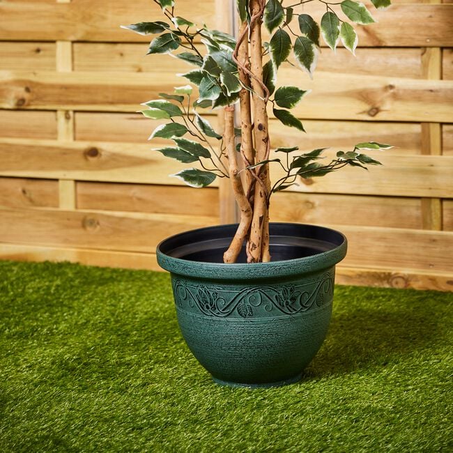 Roman Stone Green Plant Pot