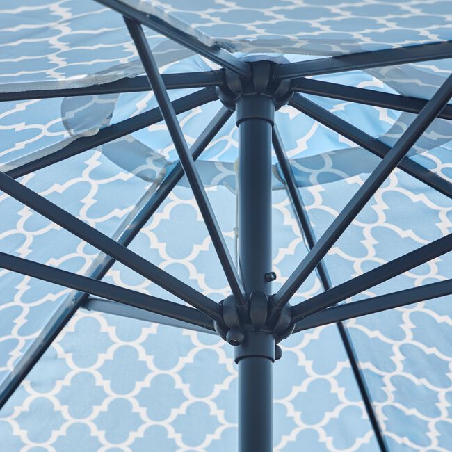 2.7M CRANK & TILT SUN PARASOL Geometric Blue