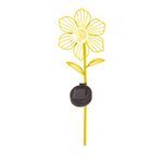 60CM SOLAR METAL FLOWER Garden Stake Yellow