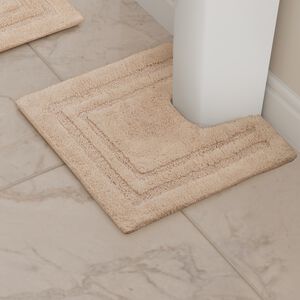 COTTON BORDER SAND 50x50 Pedestal Mat