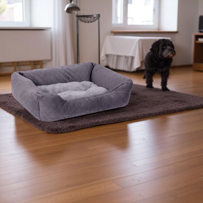 PREMIUM Quilted Grey  Pet Bed - Small