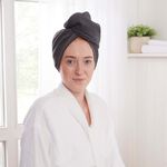 TURKISH COTTON SUPERSOFT BLACK Hair Wrap