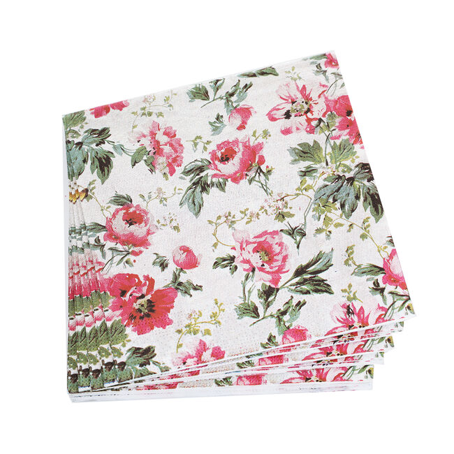 Winter Floral Napkins 20 Pack