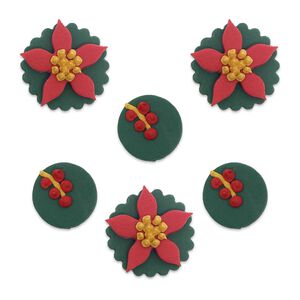 Festive Foliage Edible Sugar Toppers