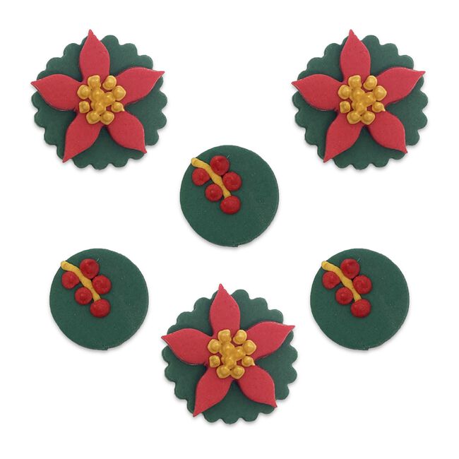 Festive Foliage Edible Sugar Toppers