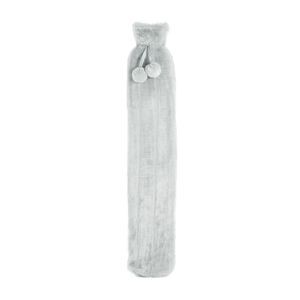 Faux Fur Long Hot Water Bottle - Silver Grey