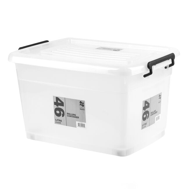 Storage Master 46L Rolling Storage Box & Lid