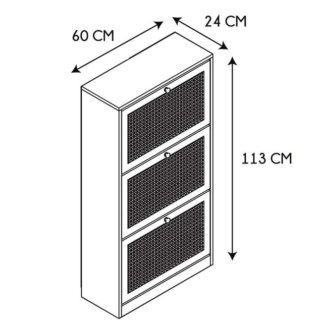 Bali 3 Door Shoe Cabinet 