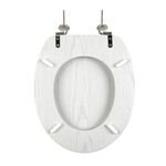 BELDRAY WHITE WOOD Effect Toilet Seat