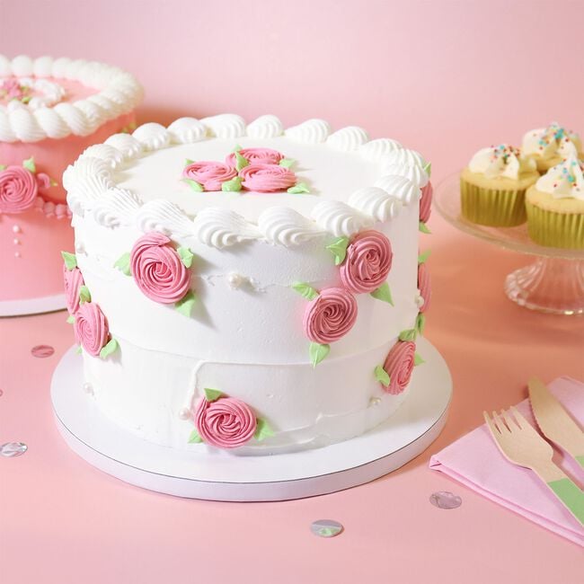 PME 12'' White Round Cake Board with Banded Edge