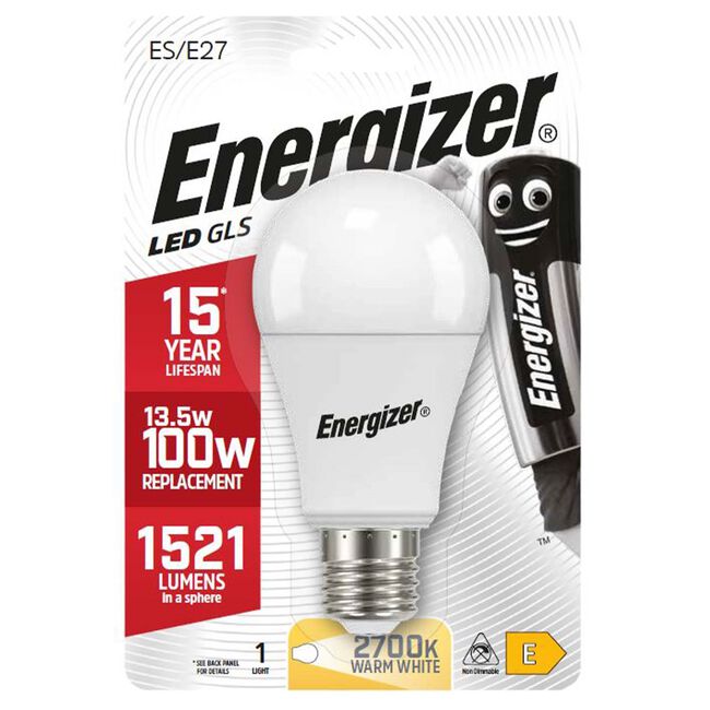 Energizer GLS E27 LED Bulb Opal 12.5W (EQ100W)