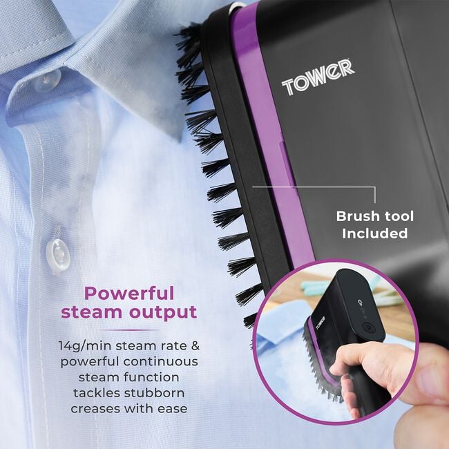 TOWER 1400W DIGITAL Garment Steamer Lilac