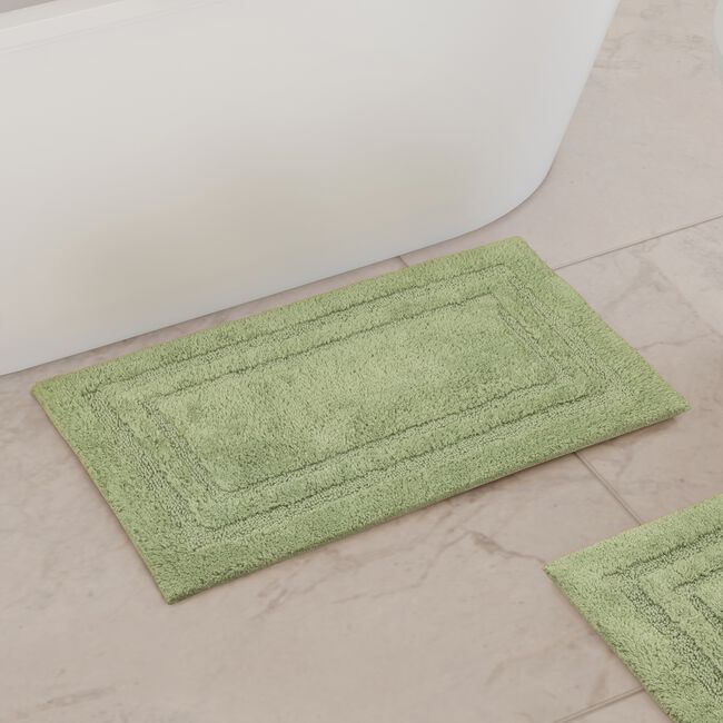 COTTON BORDER SAGE 50x80 Bath Mat