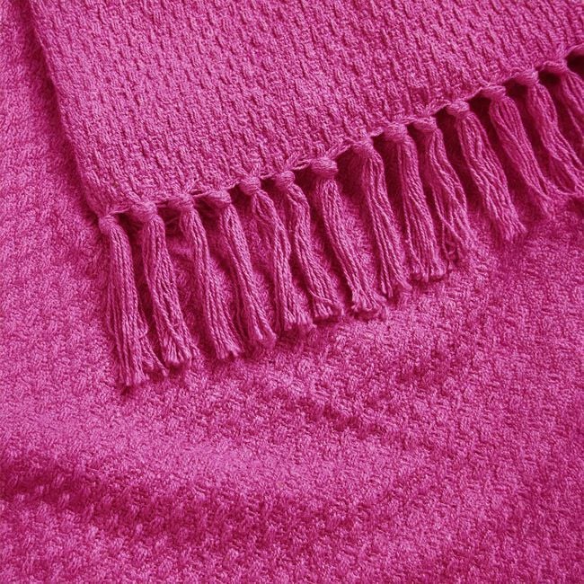 DRIFT HOME HAYDEN 100% RECYCLED COTTON PINK 130x180cm Throw