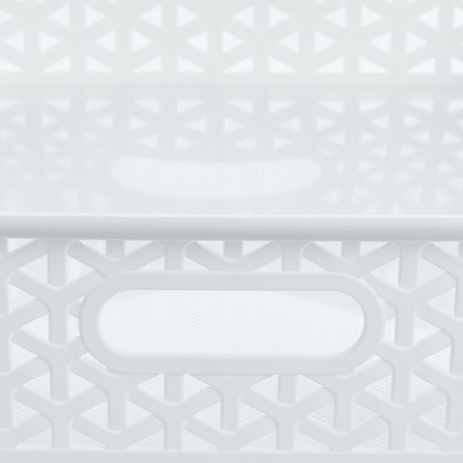 Geometric 6.5L White Storage Basket