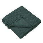DRIFT HOME HAYDEN 100% RECYCLED COTTON GREEN 200x200cm Throw