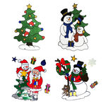 40cm Christmas Scene Window Stickers