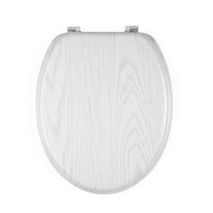 BELDRAY WHITE WOOD Effect Toilet Seat