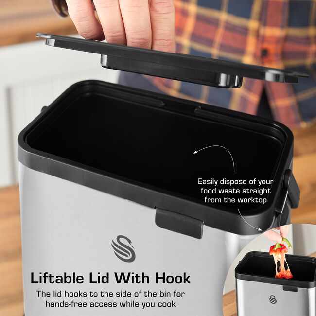 Swan 3L Stainless Steel Compost Bin