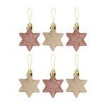 6 Pack Glitter Christmas Stars Tree Decoration