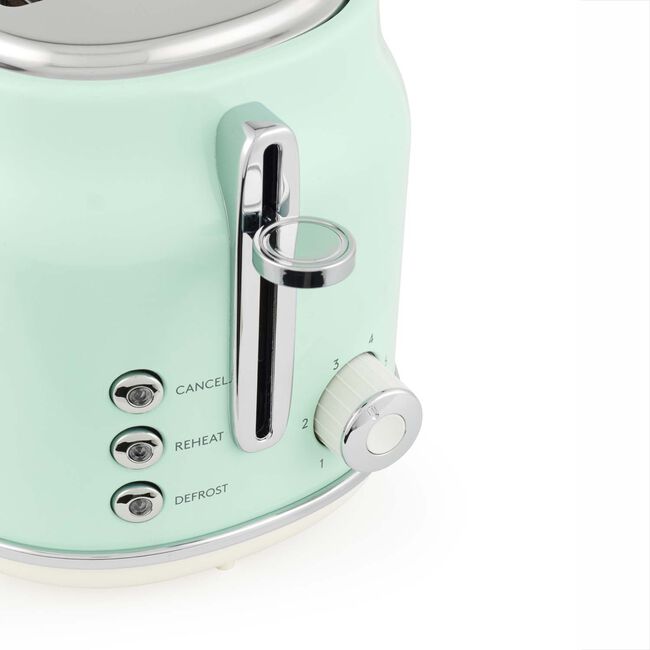 SALTER RETRO GREEN CURVED BODY 2 Slice Toaster