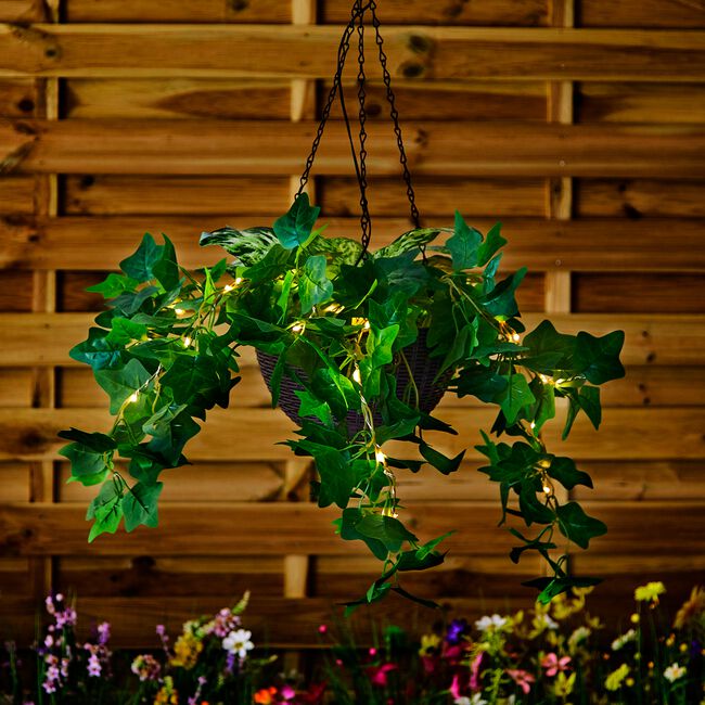 Green Leaf Solar Hanging Basket
