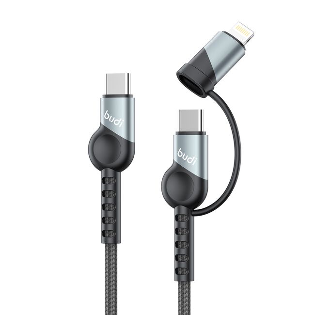Budi Black 2 in 1 1m Charging & Sync Cable