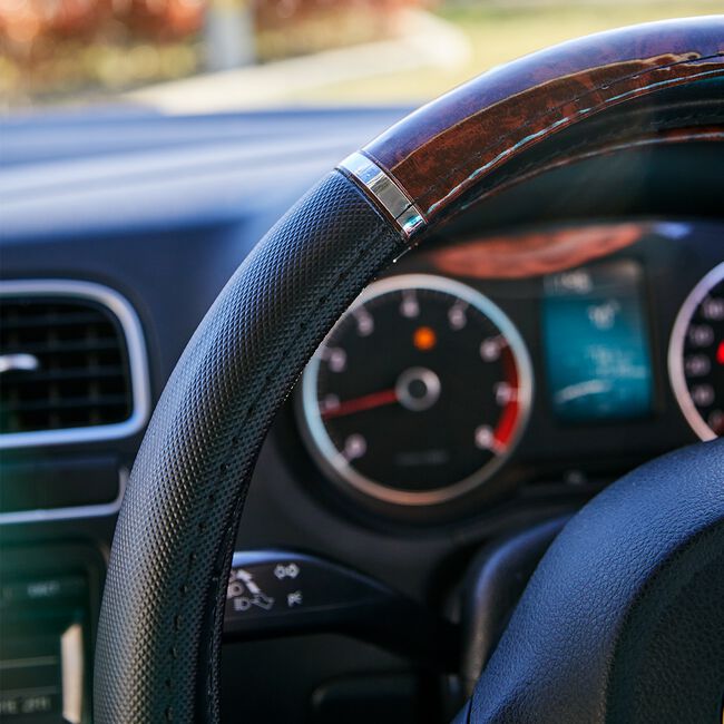Luxury Leather Steering Wheel Cover