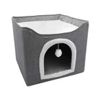 Folding Cat House Dark Grey