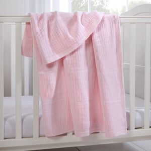 CLAIR DE LUNE LARGE PINK Cellular Blanket 